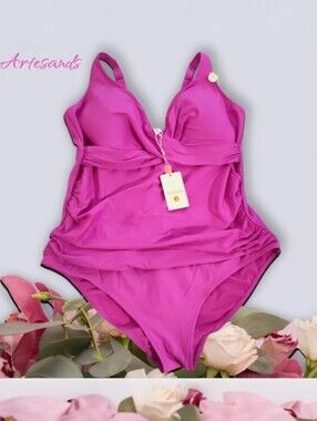 🆕 Artesands Serenade Pink Delacroix One Piece Swimsuit Women's Size 18+